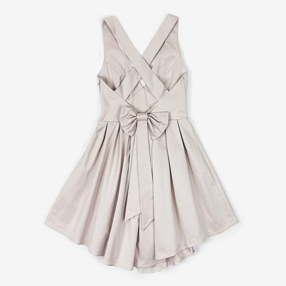 Lipsy London Pleated Mini Dress Size 4 Beige Wedding Guest Prom Formal Party - Picture 2 of 2